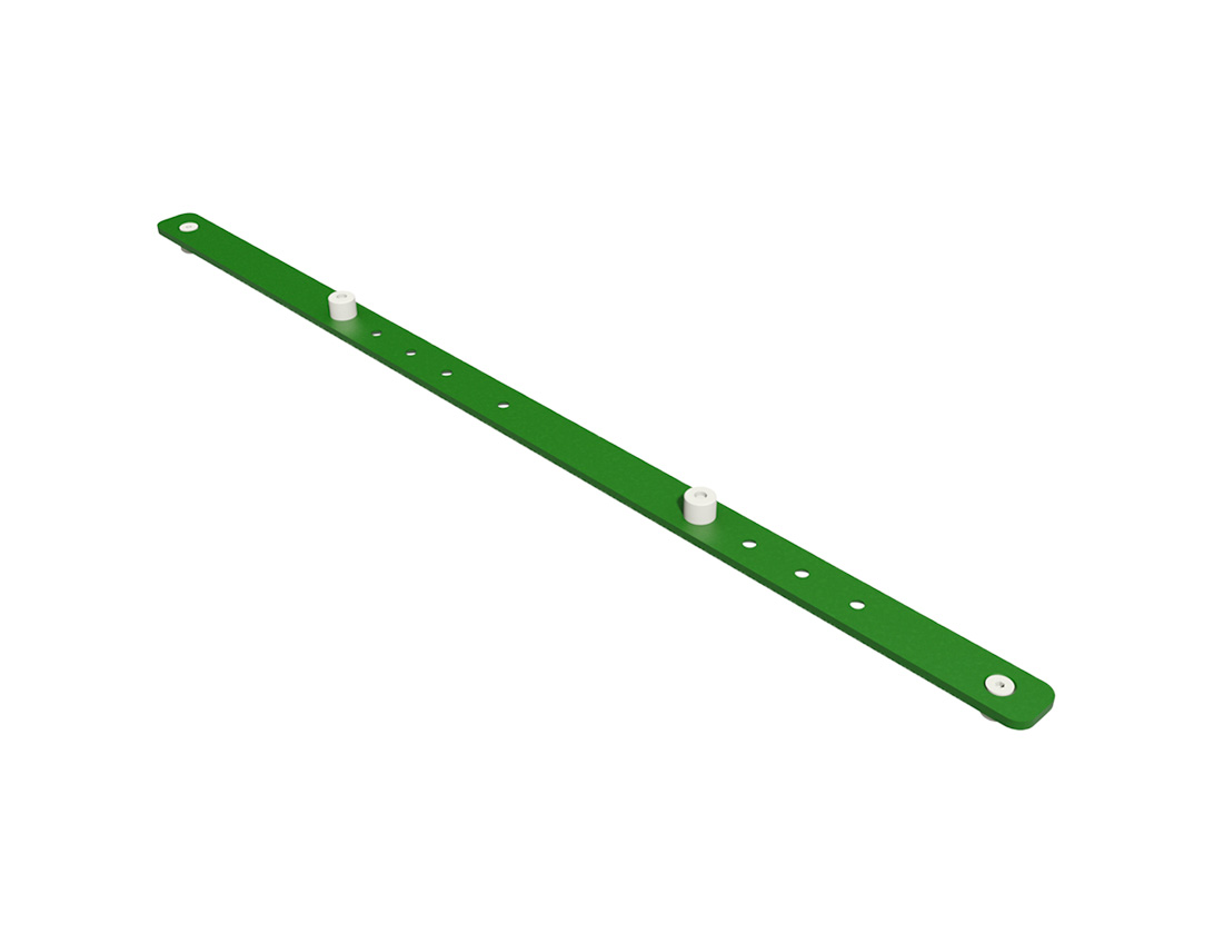 Green 2-pin bar for indexation of vacuum bags.